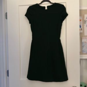 Massimo dutti dark green midi dress